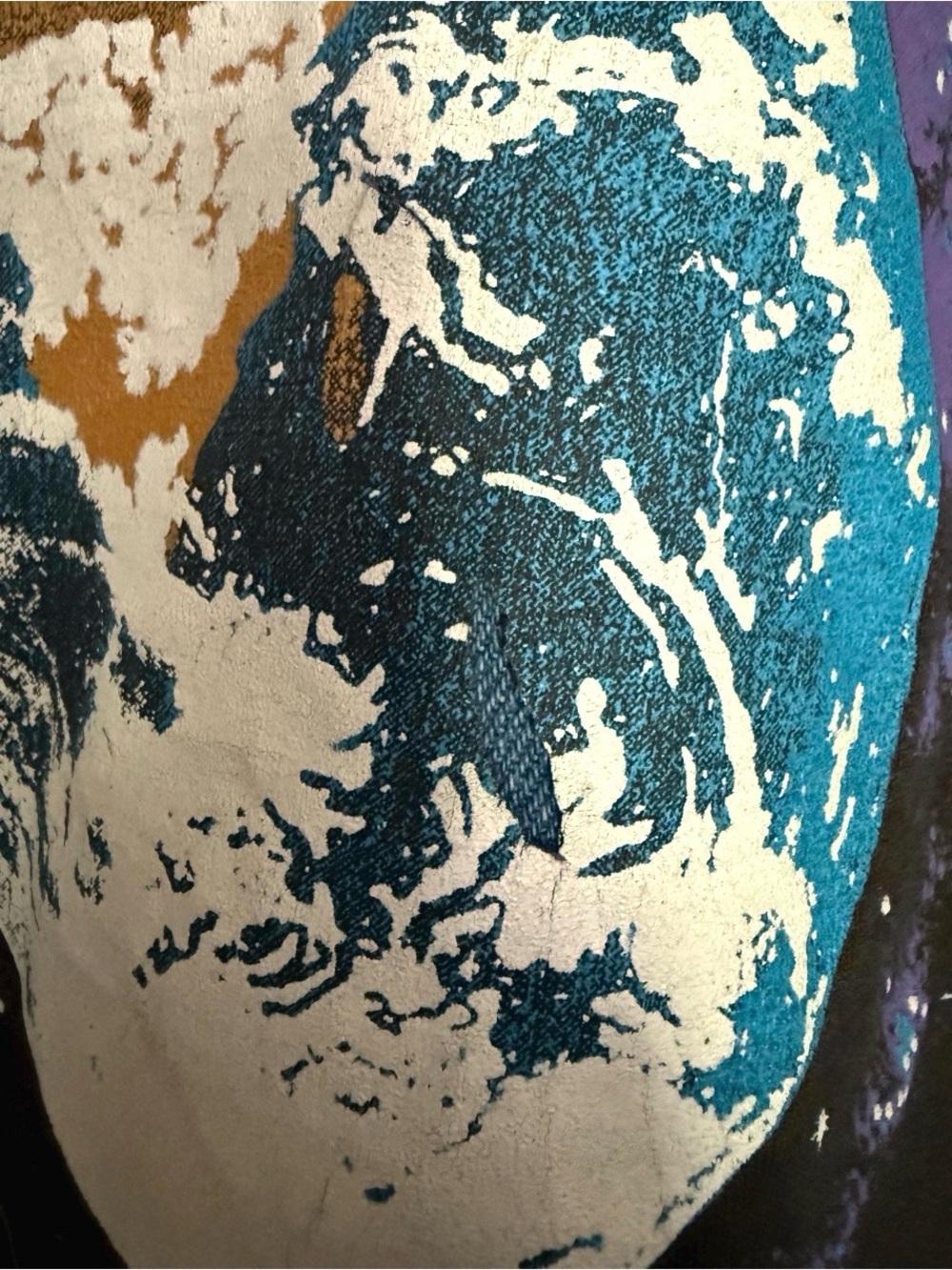 Custom Denim Jacket with Earth Graphic Patch by AHA NYC small - Picture 3 of 8